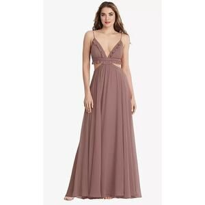 NEW! Lovely Size 10 Jessie Sienna Exposed Midriff Maxi Dress $227 msrp J2-14